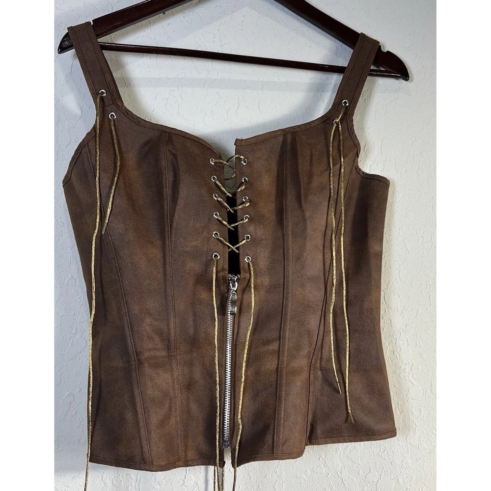 alivila.y Y2K Corset Large Lace‎ Up Coastal Cowgirl Western Festival Baddie Zip